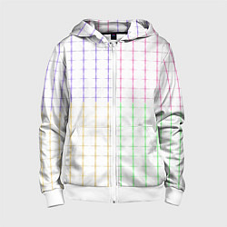 Толстовка на молнии детская Color white multicolored stripes, цвет: 3D-белый