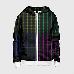 Детская толстовка на молнии Color black multicolored stripes