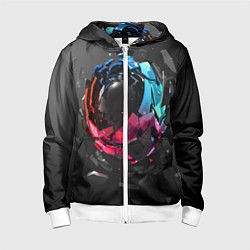 Толстовка на молнии детская Abstract graphics, цвет: 3D-белый