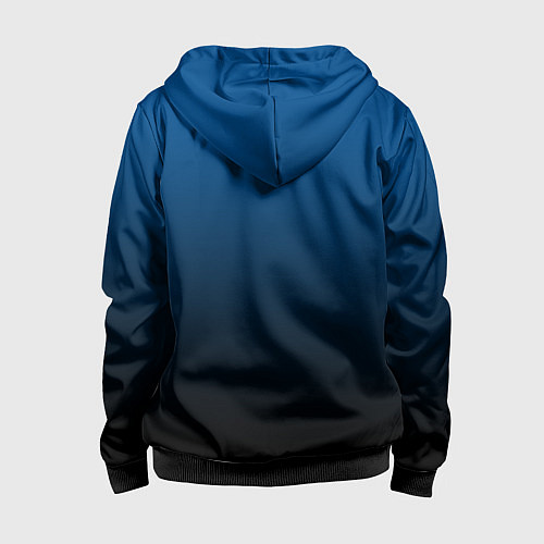 Детская толстовка на молнии Лазурит тёмно-синий / 3D-Черный – фото 2