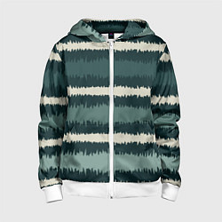 Детская толстовка на молнии Полосы зигзагообразные зеленые