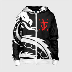 Толстовка на молнии детская Doom dragon steel, цвет: 3D-белый