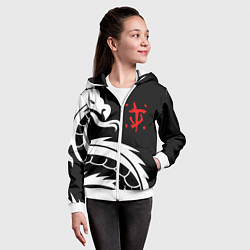 Толстовка на молнии детская Doom dragon steel, цвет: 3D-белый — фото 2