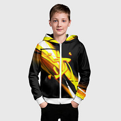 Толстовка на молнии детская Doom геометрия из полос, цвет: 3D-белый — фото 2