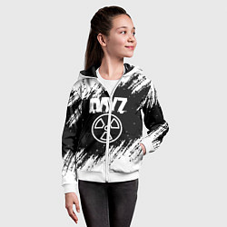 Толстовка на молнии детская Dayz белые краски лого, цвет: 3D-белый — фото 2