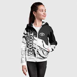 Толстовка на молнии детская Toyota - черный и белый, цвет: 3D-белый — фото 2