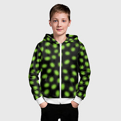 Толстовка на молнии детская Неоновые бактерии, цвет: 3D-белый — фото 2