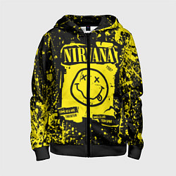 Толстовка на молнии детская Nirvana smile 1987, цвет: 3D-черный