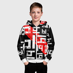 Толстовка на молнии детская Ы, паттерн, цвет: 3D-белый — фото 2