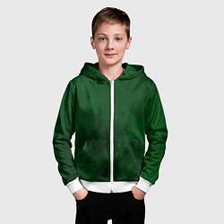 Толстовка на молнии детская Абстракция - drops on an emerald, цвет: 3D-белый — фото 2