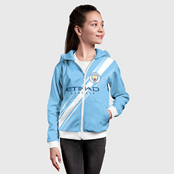 Толстовка на молнии детская Манчестер Сити домашняя форма 2025 2026, цвет: 3D-белый — фото 2