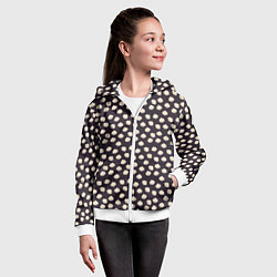 Толстовка на молнии детская Паттерн с ракушками, цвет: 3D-белый — фото 2