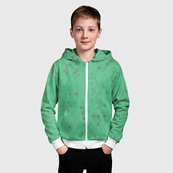Толстовка на молнии детская Color green brown, цвет: 3D-белый — фото 2