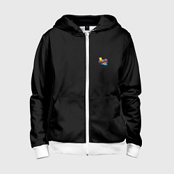 Толстовка на молнии детская Mercedes amg, цвет: 3D-белый