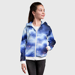 Толстовка на молнии детская Сине-голубая волшебная дымка, цвет: 3D-белый — фото 2