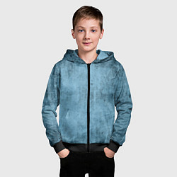 Толстовка на молнии детская Текстура голубой бетон, цвет: 3D-черный — фото 2