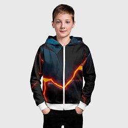 Толстовка на молнии детская Breaking block, цвет: 3D-белый — фото 2