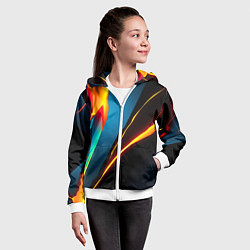 Толстовка на молнии детская Multicoloured neon, цвет: 3D-белый — фото 2