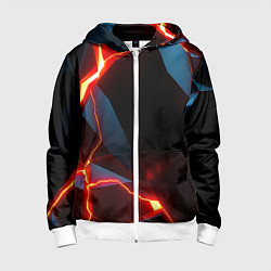 Толстовка на молнии детская Tile breaking, цвет: 3D-белый