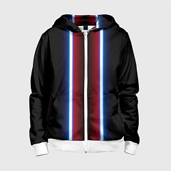 Детская толстовка на молнии Color white blue red neon