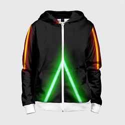 Детская толстовка на молнии Color neon green