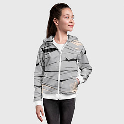 Толстовка на молнии детская Мумия бинты, цвет: 3D-белый — фото 2