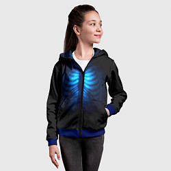 Толстовка на молнии детская Душа синяя - позвоночник и рёбра просвечиваются, цвет: 3D-синий — фото 2