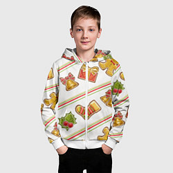 Толстовка на молнии детская Рождественский дух, цвет: 3D-белый — фото 2