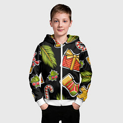 Толстовка на молнии детская Рождественский вайб, цвет: 3D-белый — фото 2