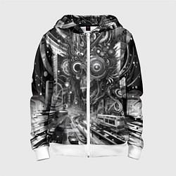 Детская толстовка на молнии Cyber urban skull - ai art fantasy