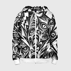 Детская толстовка на молнии Lightnings and faces - ai art fantasy