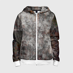 Толстовка на молнии детская Абстракция - gray stone, цвет: 3D-белый