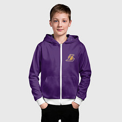 Толстовка на молнии детская NBA Lakers, цвет: 3D-белый — фото 2