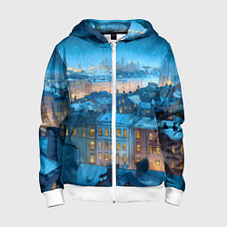 Детская толстовка на молнии Крыши зимнего Питера