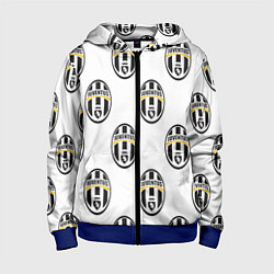 Толстовка на молнии детская Juventus Pattern, цвет: 3D-синий
