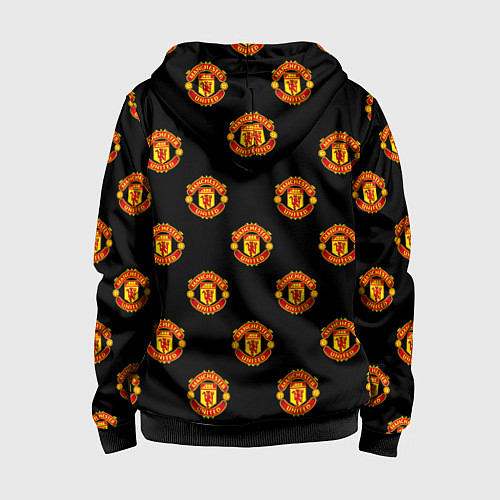 Детская толстовка на молнии Manchester United Pattern / 3D-Черный – фото 2