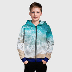 Толстовка на молнии детская Берег, цвет: 3D-синий — фото 2