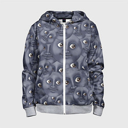 Толстовка на молнии детская Эмодзи, цвет: 3D-меланж