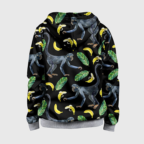 Детская толстовка на молнии Обезьянки и бананы / 3D-Меланж – фото 2