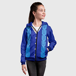 Толстовка на молнии детская Токийский Гуль, цвет: 3D-синий — фото 2