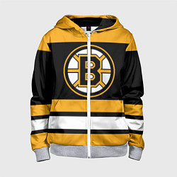 Толстовка на молнии детская Boston Bruins, цвет: 3D-меланж