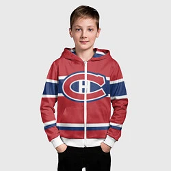 Толстовка на молнии детская Montreal Canadiens, цвет: 3D-белый — фото 2