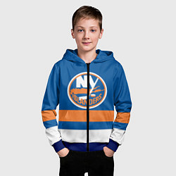Толстовка на молнии детская New York Islanders, цвет: 3D-синий — фото 2