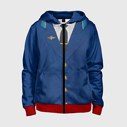 Толстовка на молнии детская Китель, цвет: 3D-красный