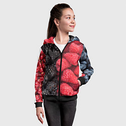 Толстовка на молнии детская Ягодная, цвет: 3D-черный — фото 2