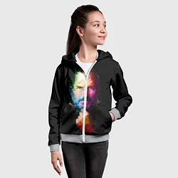 Толстовка на молнии детская Стив Джобс, цвет: 3D-меланж — фото 2