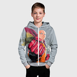 Толстовка на молнии детская One Punch Man Fist, цвет: 3D-меланж — фото 2
