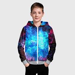 Толстовка на молнии детская Голубая вселенная, цвет: 3D-меланж — фото 2