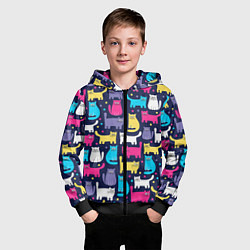 Толстовка на молнии детская Котятки, цвет: 3D-черный — фото 2