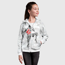 Толстовка на молнии детская Muay thai Words, цвет: 3D-белый — фото 2